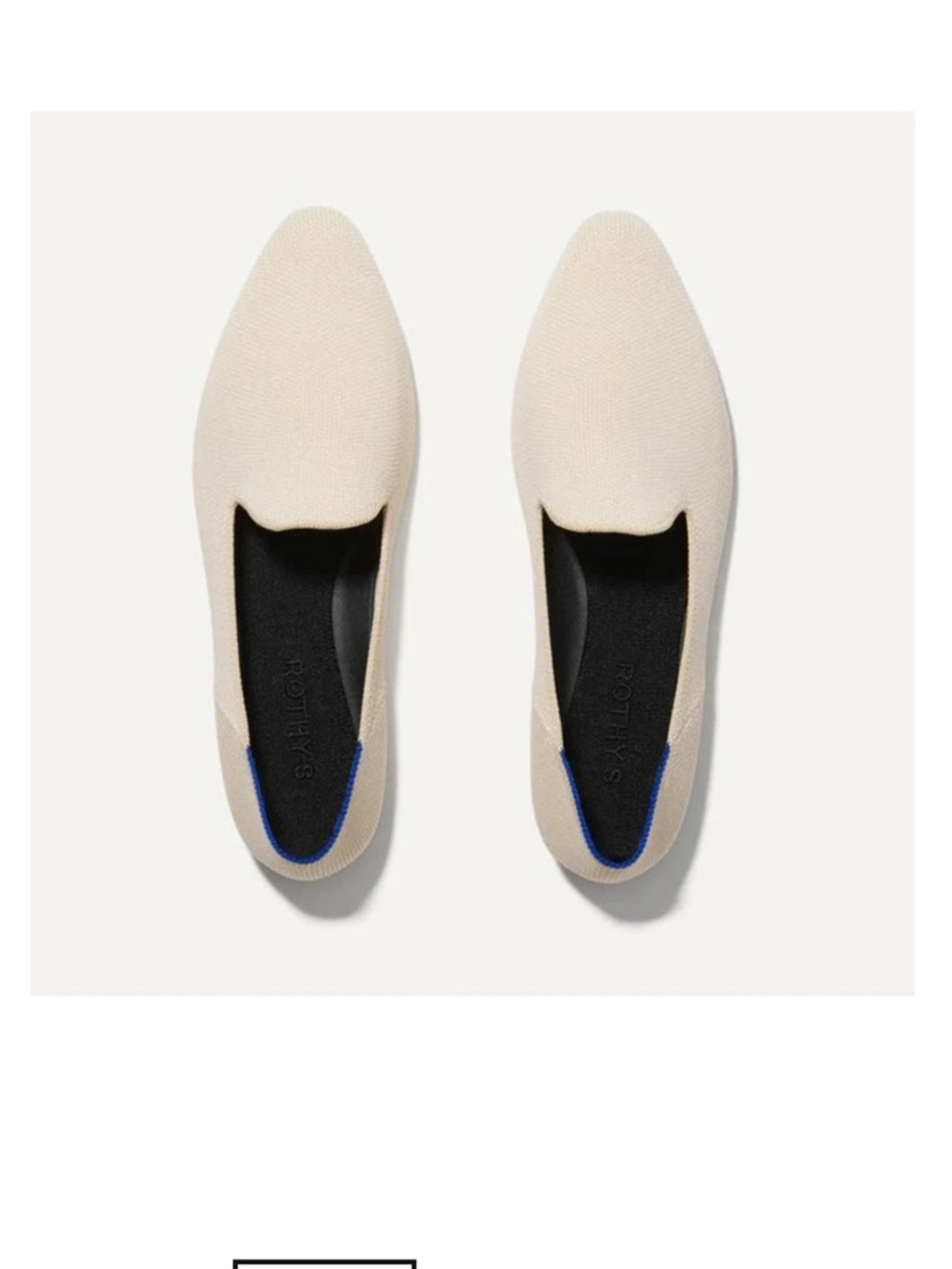 Rothy’s The Almond Loafer Vanilla Bean Cream Pointed Toe Flats Size 11.5 NIB
